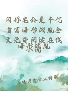 闪婚老公是千亿首富海彤战胤全文免费阅读在线小说