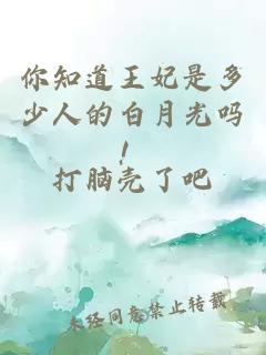 你知道王妃是多少人的白月光吗！